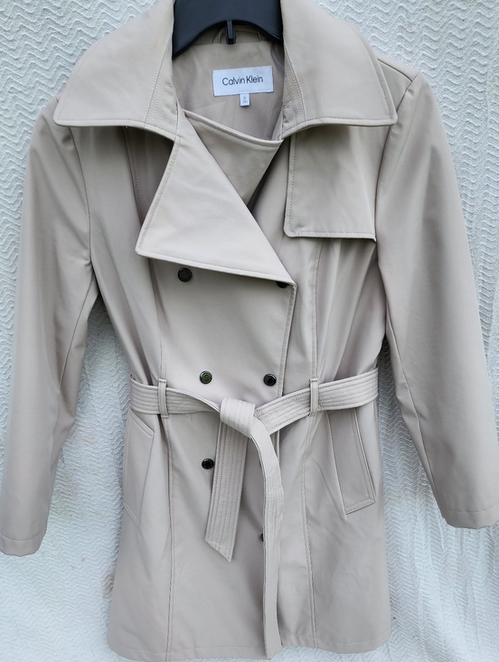Calvin Klein Jackets & Blazers - Calvin Klein Light Beige Double-Breasted Trench Coat with Belt